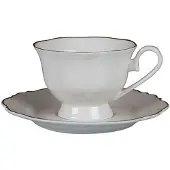 Bricard Bron – Porseleinen Espressoset + Onderzetters – 12-Delig – 6-Persoons – 90 ml