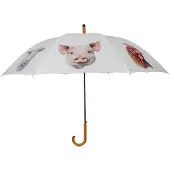 Esschert Design Paraplu Boerderijdieren Wit wit Polyester