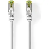 Nedis CAT7 Netwerkkabel - S/FTP - RJ45 Male - RJ45 Male - 0.50 m - Snagless - Rond - LSZH - Wit - Label