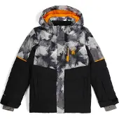 Spyder - Kinder ski jassen - Leader Jacket Black voor Unisex van Gerecycled Polyester - Kindermaat 10 jaar - Zwart