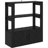 vidaXL Dressoir Zwart eiken 30 x 80 x 90 cm Bewerkt hout
