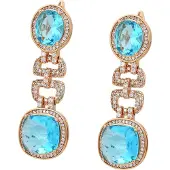 NAEMI Oorbellen turquoise / rose-goud