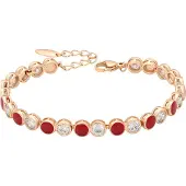Gaya Armband goud / rood / zilver