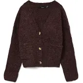 Vero Moda Gebreid vest 'VMINGRID' wijnrood