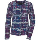 Goldner Jacquardjas Elegante jersey jas met ruitjespatroon