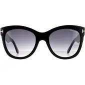 Tom Ford zonnebril Wallace FT0870 01B Shiny Black Smoke Gradiënt