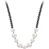 Gaya Ketting zilvergrijs / zilver / parelwit