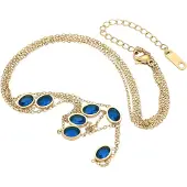 NAEMI Ketting royal blue/koningsblauw / goud