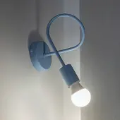 Helam Wandlamp Oxford, dimbaar, blauw, Woon-/ Eetkamer, metaal, Modern, wandlamp