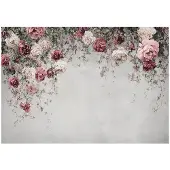 WALLARENA - Fotobehang - 250x175 cm - bloemen, rozen, beton, slaapkamer, woonkamer, vliesbehang