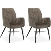 MX Sofa - Eetkamerstoel Jefferson - Taupe (set van 2 stoelen)