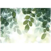 WALLARENA - Fotobehang - 350x250 cm - groene bladeren natuur slaapkamer woonkamer vliesbehang