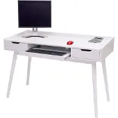 Mendler Bureau -A70b, bureau computerbureau, MDF 120x55cm ~ wit