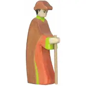 Holztiger Figurine - - Herder met stok 3 - Handgeschilderd - Europese productie