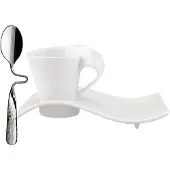 Villeroy & Boch NWC Espressoset 3st - EC NewWave Caffè, Kopje, Wit
