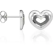 Orphelia Dames 925 Sterling Zilveren Stud Oorbellen - Zilver/Zwart ZO-5012