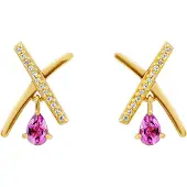 Orphelia 'Charlotte' Dames 925 Sterling Zilveren Dangle Oorbellen - Goud ZO-7580/A