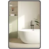 Songmics Rechthoekige wandspiegel met aluminium frame en veiligheidsfolie