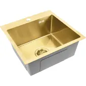REA Stalen Spoelbak Leo 40 Brush Gold zonder keukenkraan