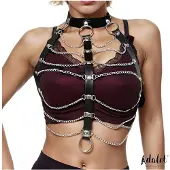 Adalet Hilda - harnas met ketting - vegan leer - zwart