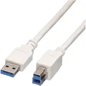 Value USB-A naar USB-B kabel - USB3.0 - tot 2A / wit - 0,80 meter