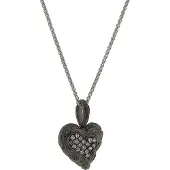 Orphelia 'Hazel' Dames 925 Sterling Zilveren Ketting met Hangertje - Zwart ZH-7082/2