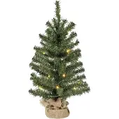 Kaemingk Mini Kunstkerstboom 60cm Met LED Verlichting Groen groen PVC