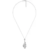 Orphelia Dames 925 Sterling Zilveren Ketting met Hangertje - Zilver/Zwart ZH-4839