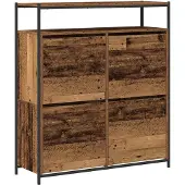 vidaXL Schoenenkast 100 x 34 x 112 cm Bewerkt hout Oudhout