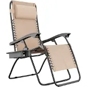 LifeGoods Opvouwbare Tuinstoelen - 30°-90° Verstelbaar - Metaal - Beige