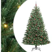 vidaXL Kunstmatige Hinged Kerstboom Groen 240 cm PVC en Metalen