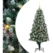 vidaXL Kunstkerstboom Groen 180 cm PVC en Staal en Kunststof