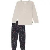 Schiesser Nachtkledij ' Family ' beige gemêleerd / donkerblauw