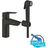 GROHE QuickFix Start - Wastafelkraan met bidetdouche, mat zwart 231232433