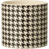J-Line bloempot Pied-De-Poule - keramiek - wit/zwart - large