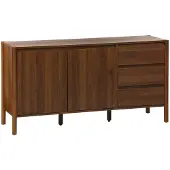 Sweeek Dressoir houteffect 2 deuren 3 lades 150cm Walnoot
