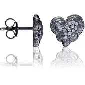 Orphelia 'Hazel' Dames 925 Sterling Zilver Stud Oorbellen - Zwart ZO-7082/2