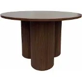 Oviala - Moderne ronde eettafel 120 cm donker houtlook - Maggy