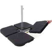 Sensahome - Parasolvoet Vulbaar 4-delig - Parasolstandaard - Parasoltegels - 60L/90KG - 50x50x7cm - Zwart