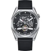 Heritor Automatic Amadeus semi-skelet lederen bandhorloge