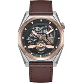 Heritor Automatic Amadeus semi-skelet lederen bandhorloge