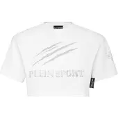 Plein sport Top 'Scratch' grijs / wit
