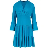 Conquista Turquoise jersey jurk met ruches