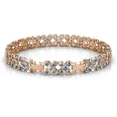 MYC Paris Bloemige armbanden - Roségoud en kristal