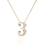 MYC Paris Nummer 3 hangers - Roségoud en kristal
