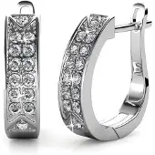 MYC Paris Meg Hoop Oorbellen - Zilver en Kristal