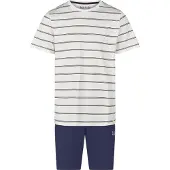 Phil&Co. Pyjama kort 'Lounge Dreams' donkerblauw / wit