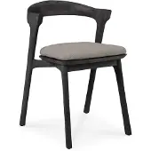 Ethnicraft Bok dining tuinstoel gelakt teak met stoffen bekleding