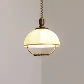 Lamkur Glazen hanglamp Ilsa, dimbaar, messing / goud, Keuken, Glas, Landelijk, hanglamp