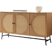 Wohnling Dressoir eiken 140 cm breed met rotan